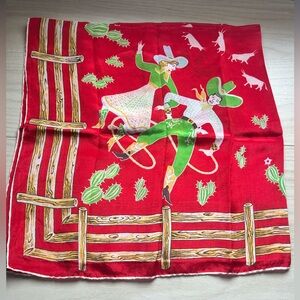 Vintage Hand Rolled Top Hit Pure Silk Scarf